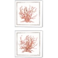 Framed 'Pink Coastal Coral  2 Piece Canvas Print Set' border=
