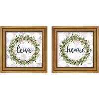 Framed 'Eucalyptus Wreath 2 Piece Framed Art Print Set' border=