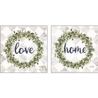 Framed Eucalyptus Wreath 2 Piece Art Print Set