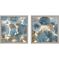 Framed Blue and Gold Poppies 2 Piece Framed Art Print Set