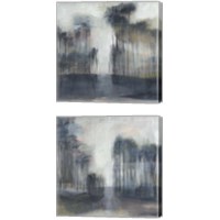 Framed 'Illuminated Treeline 2 Piece Canvas Print Set' border=