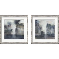 Framed 'Illuminated Treeline 2 Piece Framed Art Print Set' border=