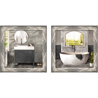 Framed 'Marble Bath 2 Piece Framed Art Print Set' border=
