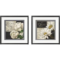 Framed 'Flowers on B&W 2 Piece Framed Art Print Set' border=