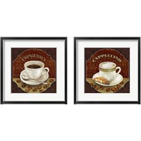 Framed 'Coffee Illustration 2 Piece Framed Art Print Set' border=