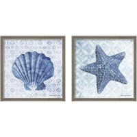 Framed 'Seashell & Starfish 2 Piece Framed Art Print Set' border=