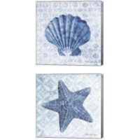 Framed 'Seashell & Starfish 2 Piece Canvas Print Set' border=