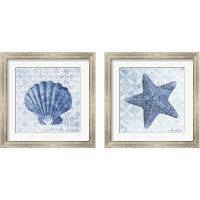 Framed 'Seashell & Starfish 2 Piece Framed Art Print Set' border=