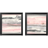 Framed 'Charcoal and Blush 2 Piece Framed Art Print Set' border=