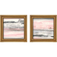 Framed 'Charcoal and Blush 2 Piece Framed Art Print Set' border=