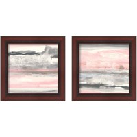 Framed 'Charcoal and Blush 2 Piece Framed Art Print Set' border=