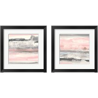 Framed 'Charcoal and Blush 2 Piece Framed Art Print Set' border=