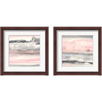 Framed 'Charcoal and Blush 2 Piece Framed Art Print Set' border=
