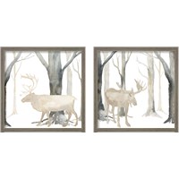 Framed 'Winter Forest Animal 2 Piece Framed Art Print Set' border=