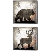 Framed 'Calling Wildlife 2 Piece Canvas Print Set' border=
