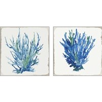 Framed Blue and Green Coral  2 Piece Art Print Set