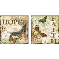 Framed 'Inspirational Butterflies 2 Piece Art Print Set' border=