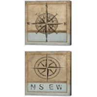 Framed Compass Rose 2 Piece Canvas Print Set