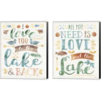 Framed 'Lake Love 2 Piece Canvas Print Set' border=