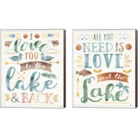 Framed 'Lake Love 2 Piece Canvas Print Set' border=