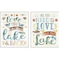 Framed Lake Love 2 Piece Art Print Set