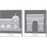 Framed Paris Landmark 2 Piece Canvas Print Set