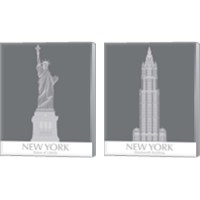 Framed New York Landmark 2 Piece Canvas Print Set