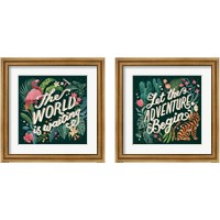 Framed 'Jungle Love 2 Piece Framed Art Print Set' border=