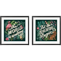 Framed 'Jungle Love 2 Piece Framed Art Print Set' border=