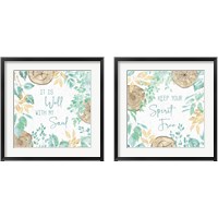 Framed 'Natures Leaves 2 Piece Framed Art Print Set' border=