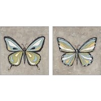 Framed 'Graphic Spring Butterfly 2 Piece Art Print Set' border=