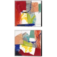 Framed 'Bright Composition 2 Piece Canvas Print Set' border=