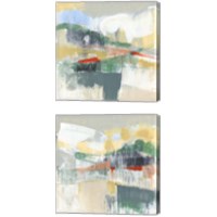 Framed 'Abstracted Mountainscape 2 Piece Canvas Print Set' border=