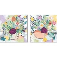 Framed 'Fauvist Floral 2 Piece Art Print Set' border=