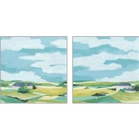 Framed 'Village Valley 2 Piece Art Print Set' border=