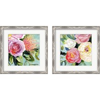 Framed 'Brushy Floral 2 Piece Framed Art Print Set' border=