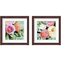 Framed Brushy Floral 2 Piece Framed Art Print Set