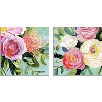 Framed 'Brushy Floral 2 Piece Art Print Set' border=