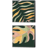 Framed 'Palm Grove 2 Piece Canvas Print Set' border=