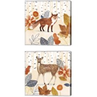 Framed 'Cozy Autumn Woodland 2 Piece Canvas Print Set' border=