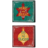 Framed 'Merry and Bright 2 Piece Canvas Print Set' border=