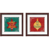 Framed 'Merry and Bright 2 Piece Framed Art Print Set' border=
