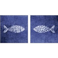 Framed 'Dash Fish 2 Piece Art Print Set' border=