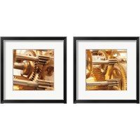 Framed 'Gilded Gears 2 Piece Framed Art Print Set' border=