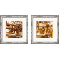 Framed 'Gilded Gears 2 Piece Framed Art Print Set' border=