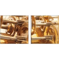 Framed Gilded Gears 2 Piece Art Print Set