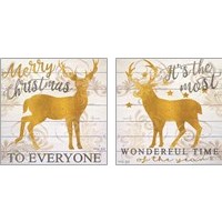 Framed 'It's the Most Wonderful Time Deer 2 Piece Art Print Set' border=