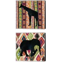 Framed 'African Animal 2 Piece Canvas Print Set' border=