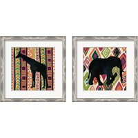 Framed 'African Animal 2 Piece Framed Art Print Set' border=