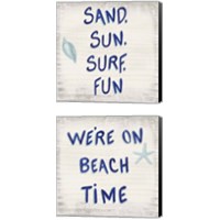 Framed 'Beach Time 2 Piece Canvas Print Set' border=